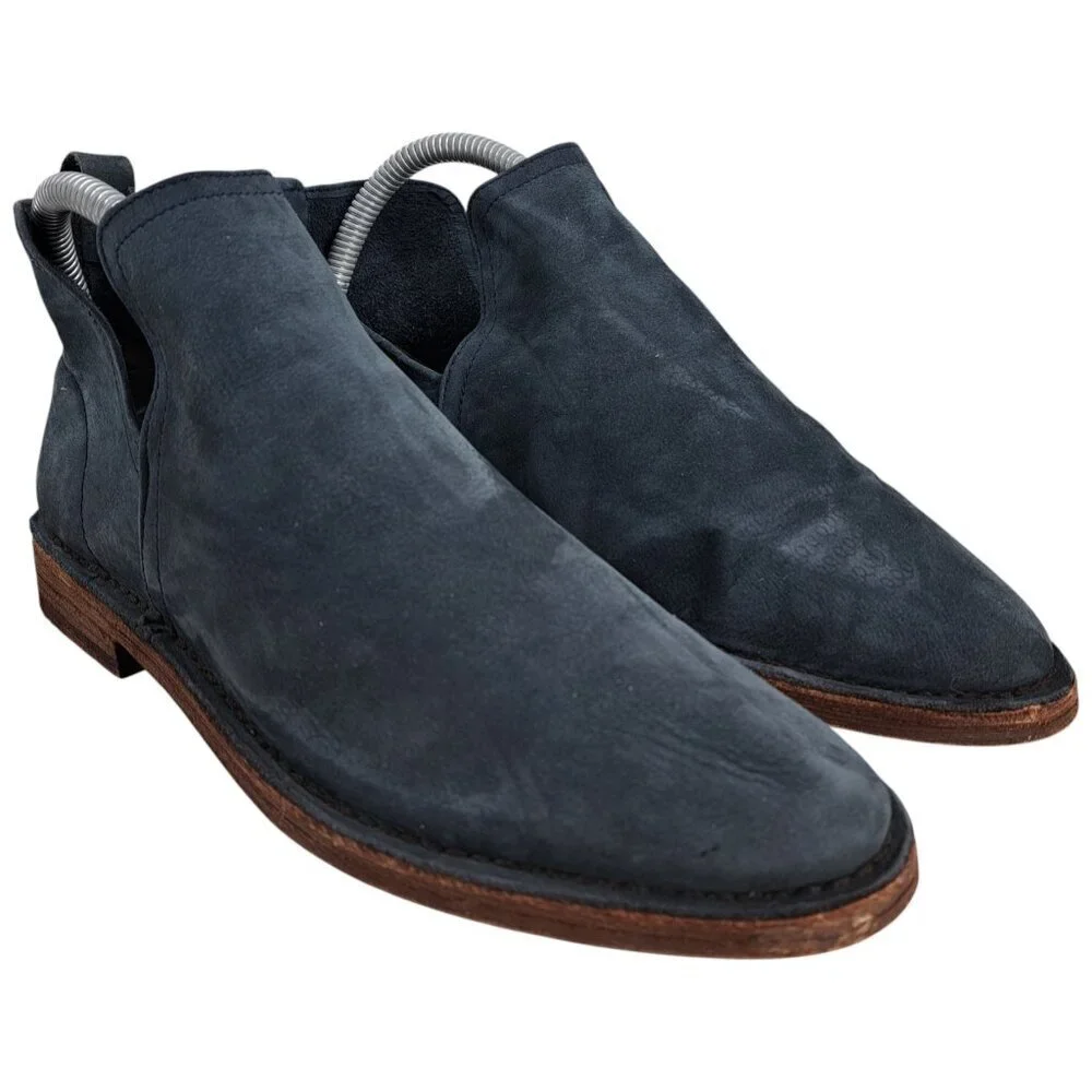 Tory Burch Navy Blue Suede Pull On Ankle Booties Boots Chelsea Size 6 Soft